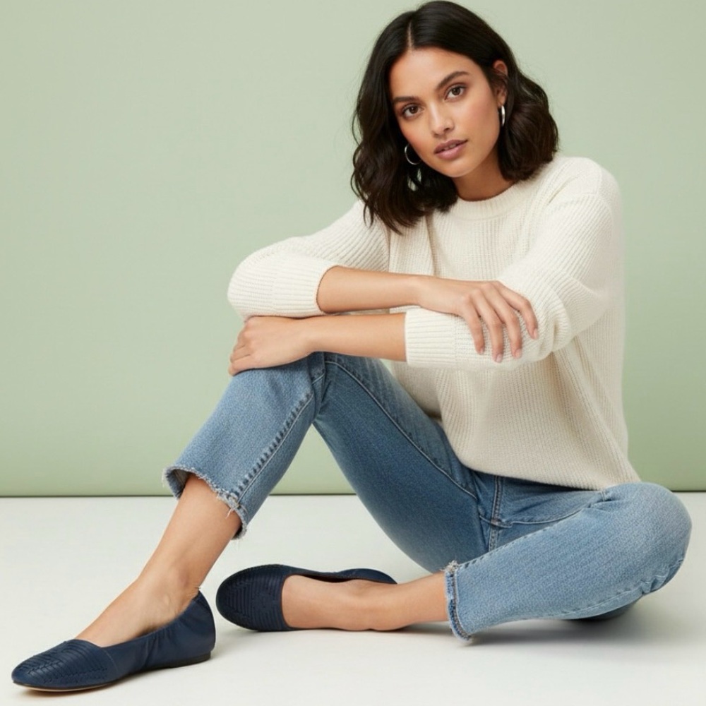 Lucky Brand Woven Emily Ballet Flats – Women’s Size 8, Navy